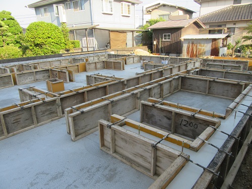 T様邸平屋建洋風住宅新築工事 基礎 施工中