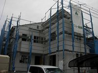 外壁サイディング張施工中②