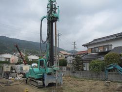 柱状改良工事 施工中