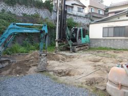 地盤改良工事 施工中