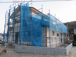 屋根ルーフィング張 施工中